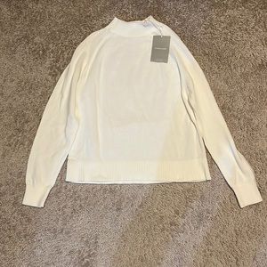 Everlane The Cotton Mockneck Crop, Size S, Color Bone